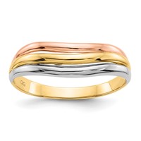14K Tri-Color Open Fancy Curved Ring view 1