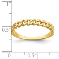 14K Yellow Gold Chain Link Band Ring view 4