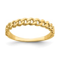 14K Yellow Gold Chain Link Band Ring view 1