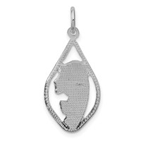 14K White Gold Blessed Virgin Mary Charm view 4