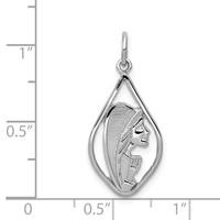 14K White Gold Blessed Virgin Mary Charm view 3