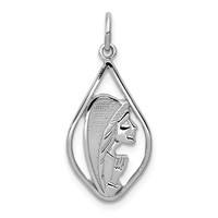 14K White Gold Blessed Virgin Mary Charm view 1