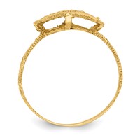 14K Yellow Gold Diamond-cut Filigree Ring view 2