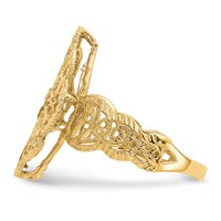 14K Yellow Gold Diamond-cut Filigree Ring view 4