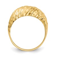 14K Yellow Gold Diamond-cut Dome Ring view 2