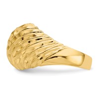 14K Yellow Gold Diamond-cut Dome Ring view 4