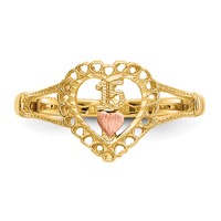 14K Two-tone Quinceanera Heart Ring, 15" view 5
