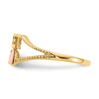 14K Two-tone Quinceanera Sweet 15 Heart Ring view 4