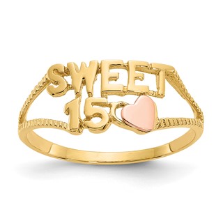 Gold Polished Sweet 15 Rings