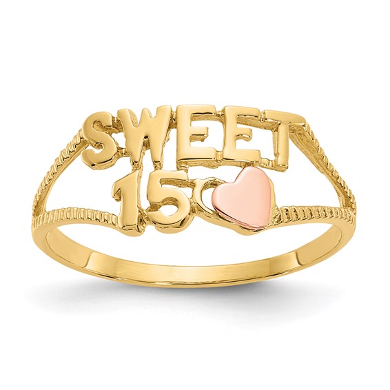 Gold Polished Sweet 15 Rings
