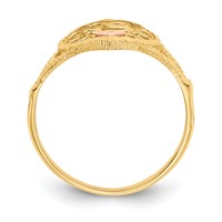 14K Two-tone Diamond-cut Quinceanera 15 in Heart Ring view 2