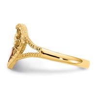 14K Two-tone Diamond-cut Quinceanera 15 in Heart Ring view 4