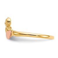 14K Two-tone Angel and Satin Heart Ring view 4