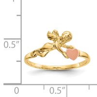14K Two-tone Angel and Satin Heart Ring view 3