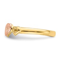 14K Rose and Yellow Gold Hearts Ring view 3
