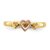 14K Rose and Yellow Gold Hearts Ring view 5