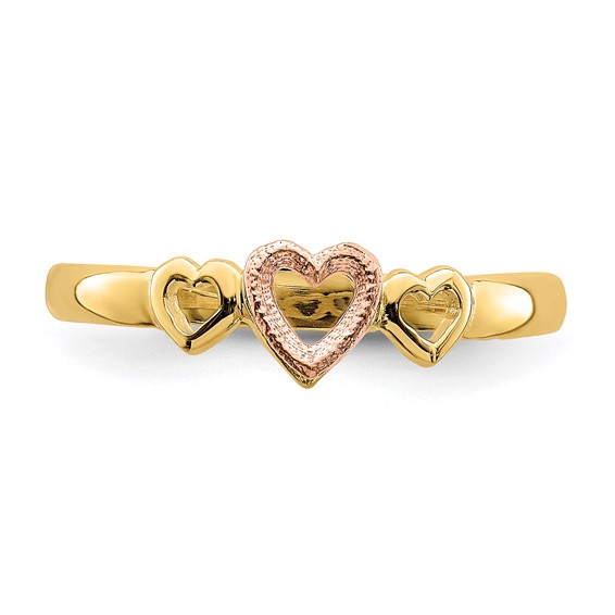 Gold Polished Heart Rings