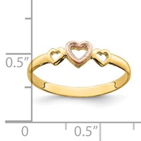 14K Rose and Yellow Gold Hearts Ring view 4