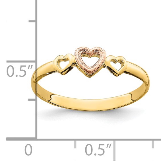 Gold Polished Heart Rings