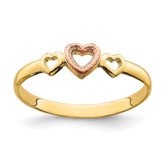 Gold Polished Heart Rings