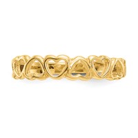 14K Polished Hearts Ring view 5