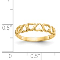 14K Polished Hearts Ring view 3