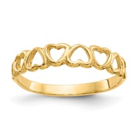 14K Polished Hearts Ring view 1
