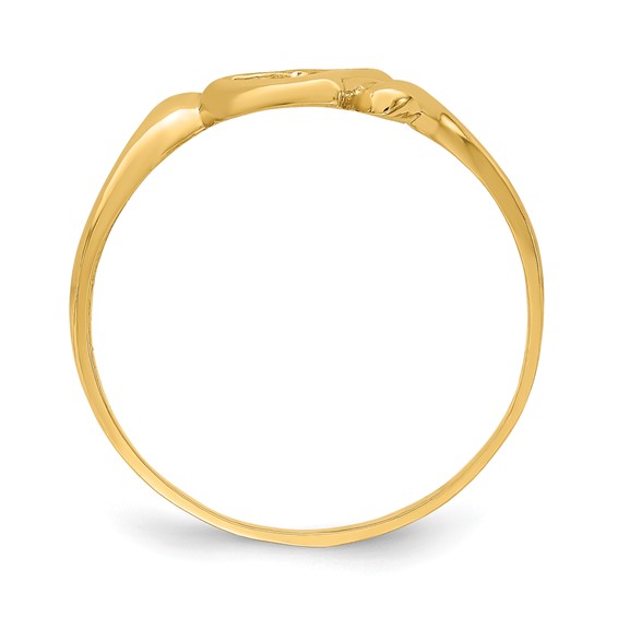 14k Open Heart with Swirl Ring