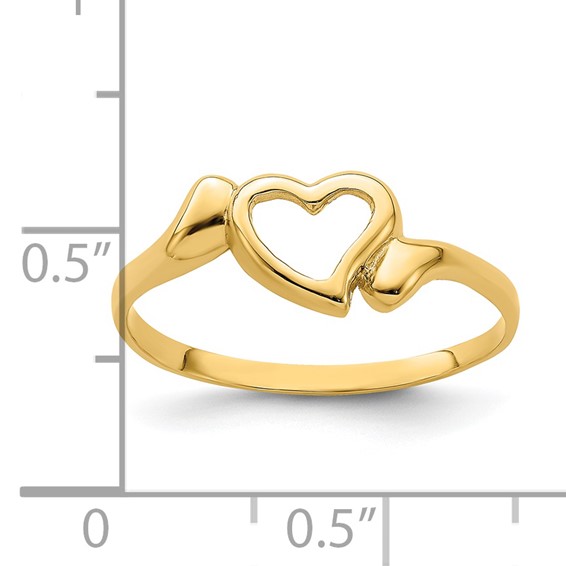 14k Open Heart with Swirl Ring