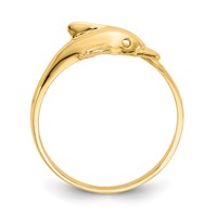 14K Yellow Gold Dolphin Bypass Ring view 2