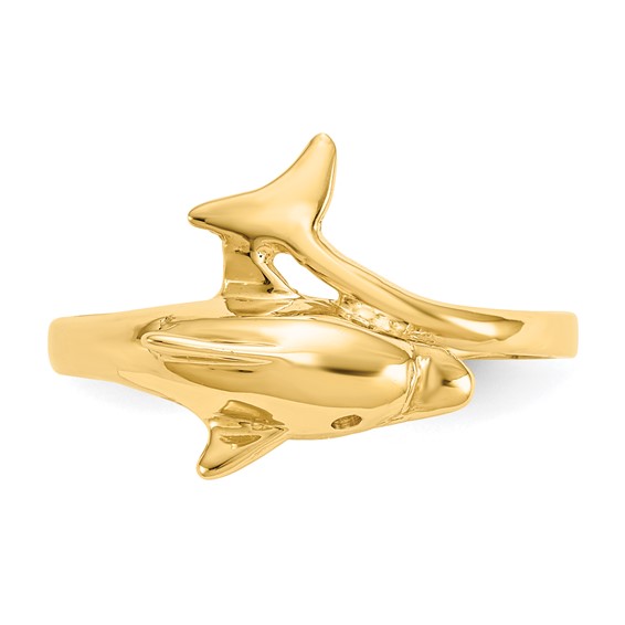 Gold Polished Dolphin Rings
