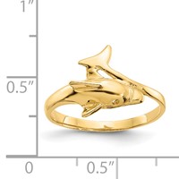 14K Yellow Gold Dolphin Bypass Ring view 3