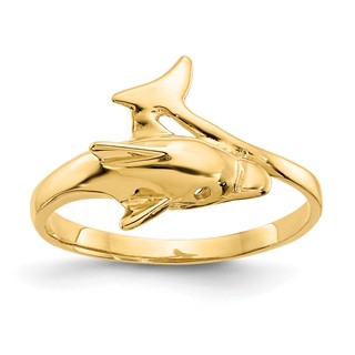 Gold Polished Dolphin Rings