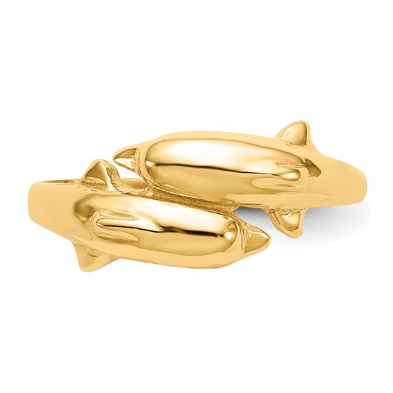 Gold Polished Dolphin Rings