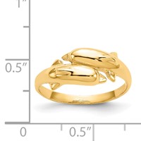 14K Double Dolphin Bypass Ring view 3