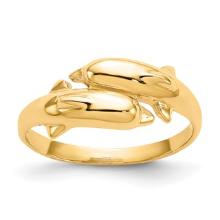 Gold Polished Dolphin Rings
