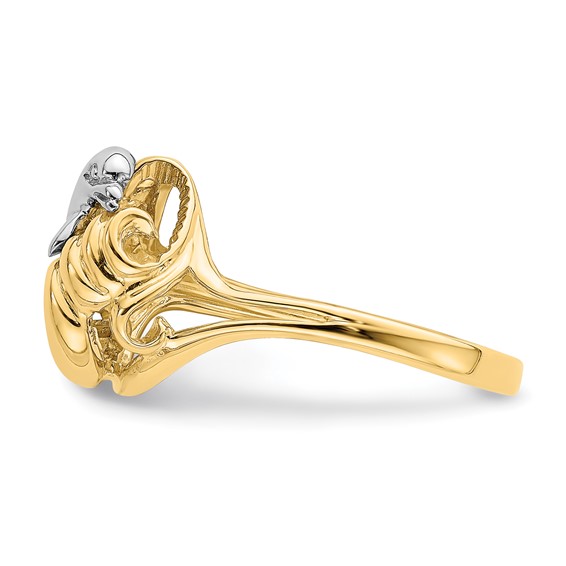 14k Two-tone Dolphin Wave Ring