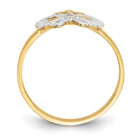 14K and White Rhodium Butterfly Ring view 2