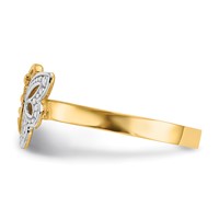 14K and White Rhodium Butterfly Ring view 4