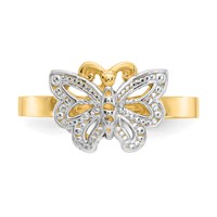 14K and White Rhodium Butterfly Ring view 5