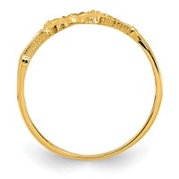 14K Yellow Gold Diamond-Cut Cross in Heart Ring view 2