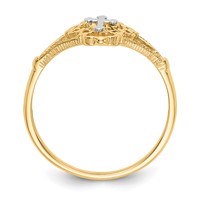 14K Two-tone Diamond Cut Cross Ring view 2
