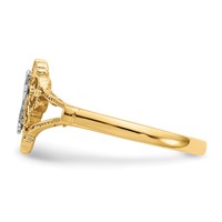 14K Two-tone Diamond Cut Cross Ring view 4