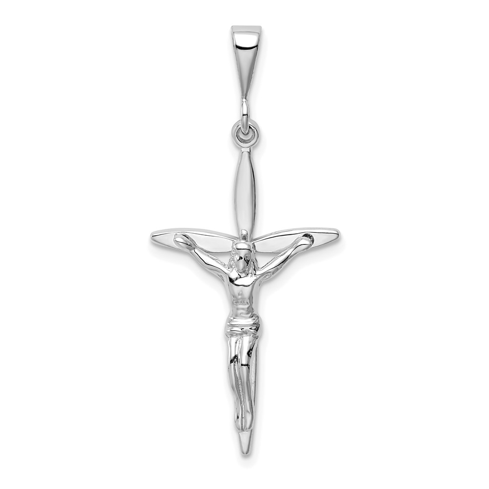 14K White Gold Passion Crucifix Pendant