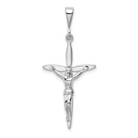 14K White Gold Passion Crucifix Pendant view 1