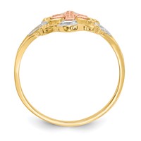 14K Two-tone Ring with White Rhodium Cross view 2