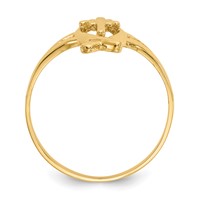 14K Yellow Gold Ichthus Ring with Cross view 2