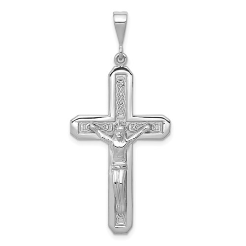 14K White Gold Crucifix Pendant