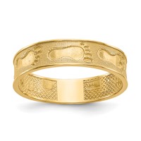 14K Yellow Gold Footprints in the Sand Ring view 1