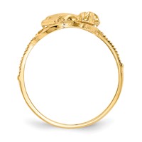 14K Two-tone Diamond Cut Praying Hands with Cross Ring view 2